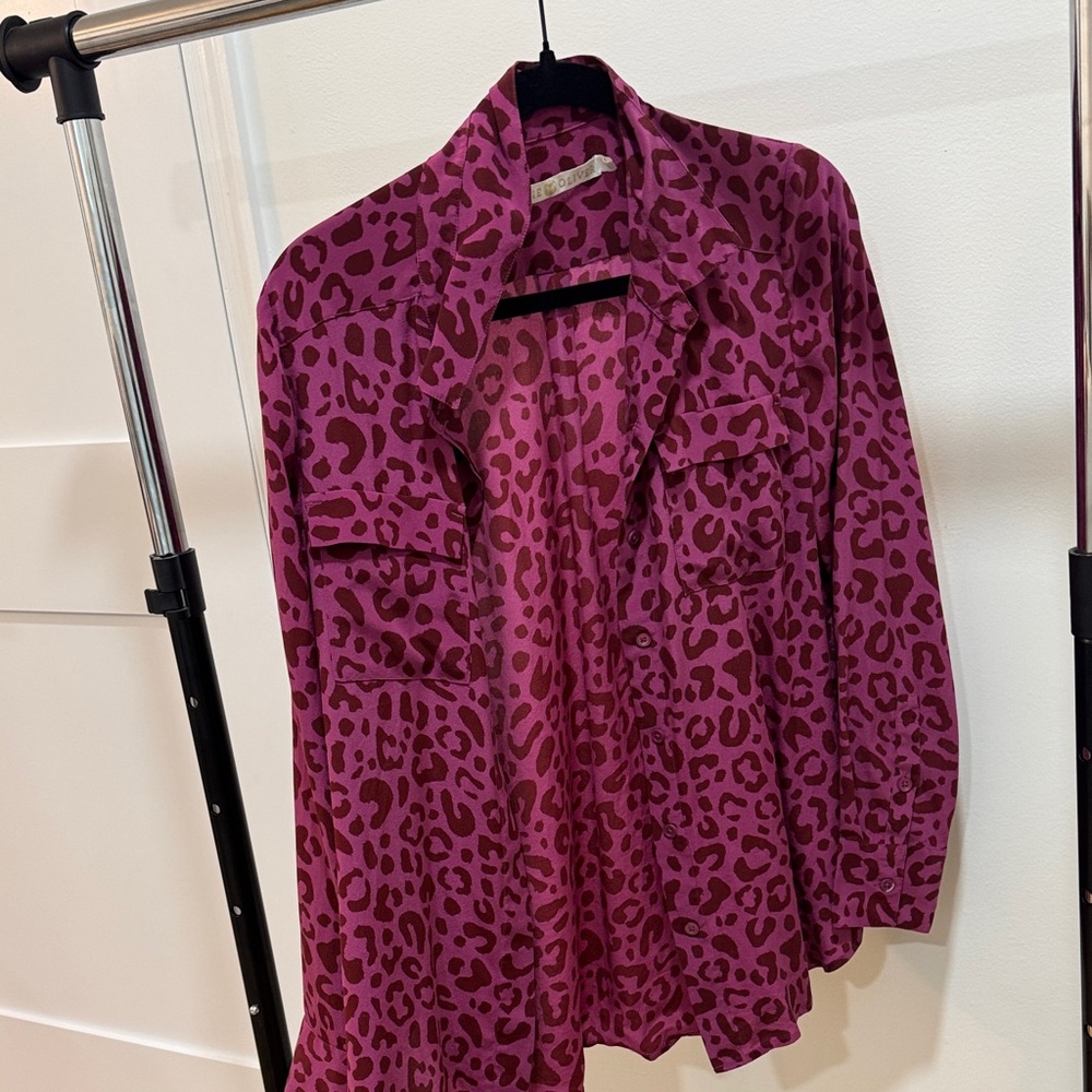 Marie Oliver Magenta Leopard Blouse